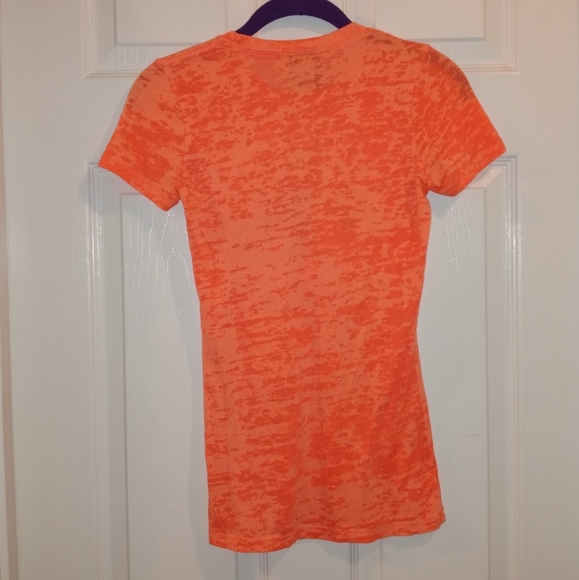 Gold 's Vintage Orange White Womens Burn out top size Small - Picture 2 of 4